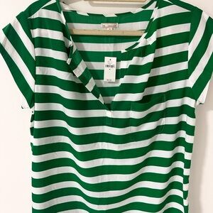 Green & White Striped Blouse – GAP | Size M | New with Tags